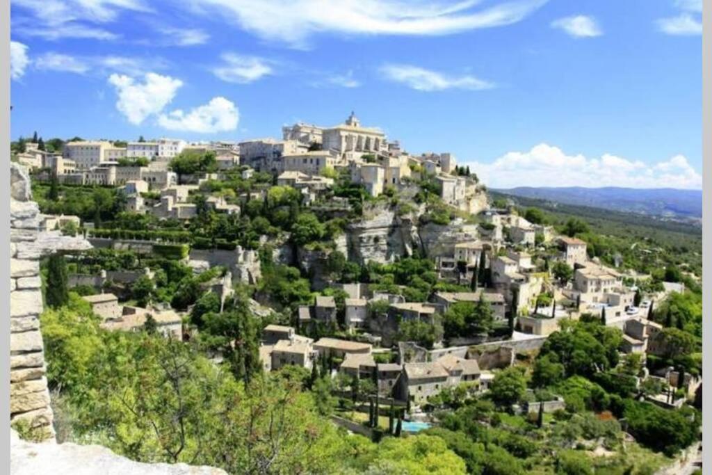 Vue Panoramique Sur Le Chateau,Montagne Et Grottes Фонтен-де-Воклюз Экстерьер фото