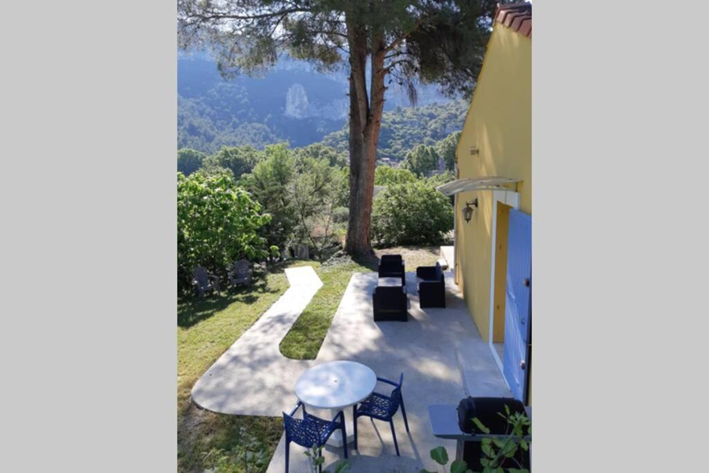 Vue Panoramique Sur Le Chateau,Montagne Et Grottes Фонтен-де-Воклюз Экстерьер фото